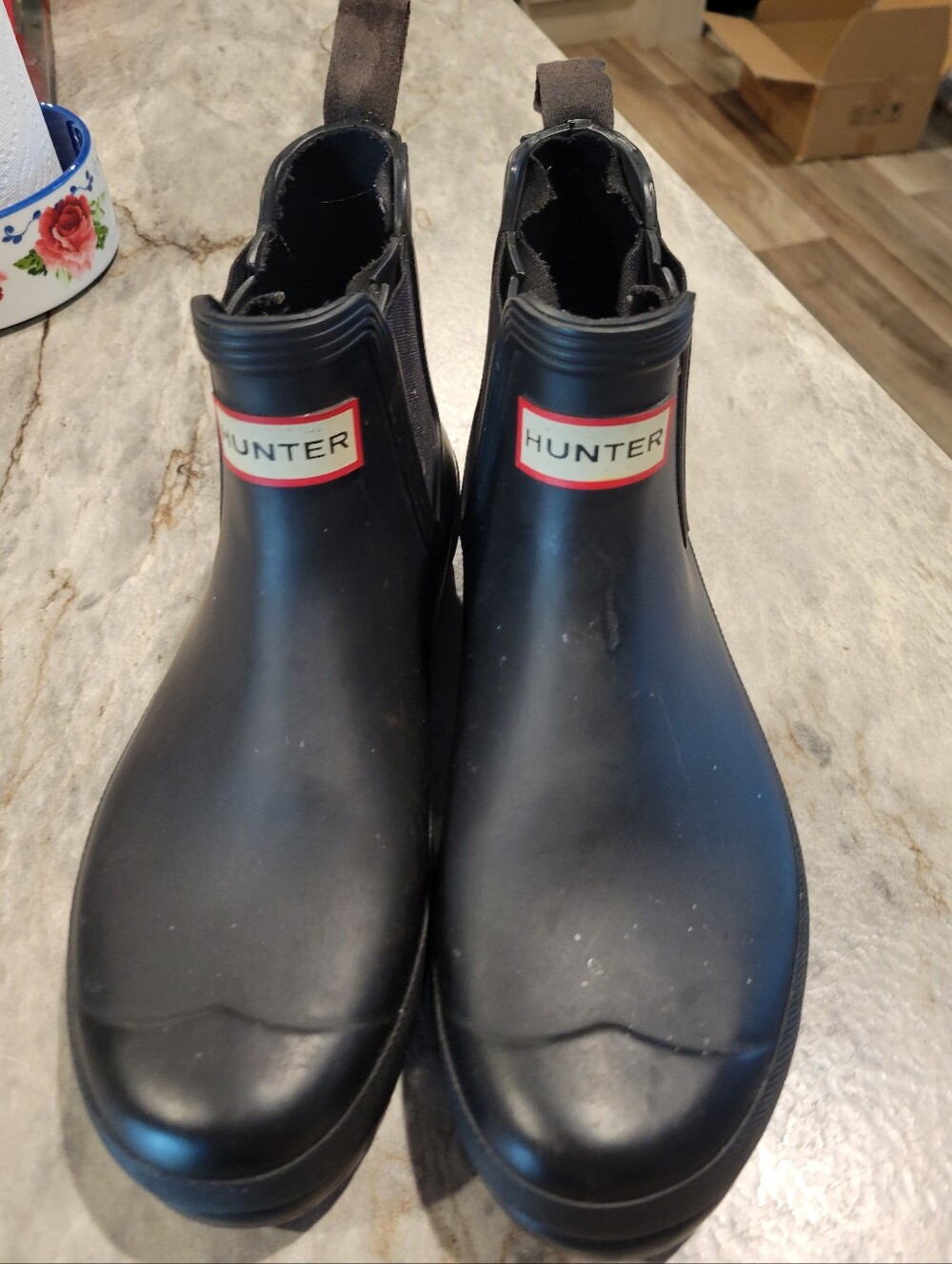 Hunter Black Chelsea Rain Boots